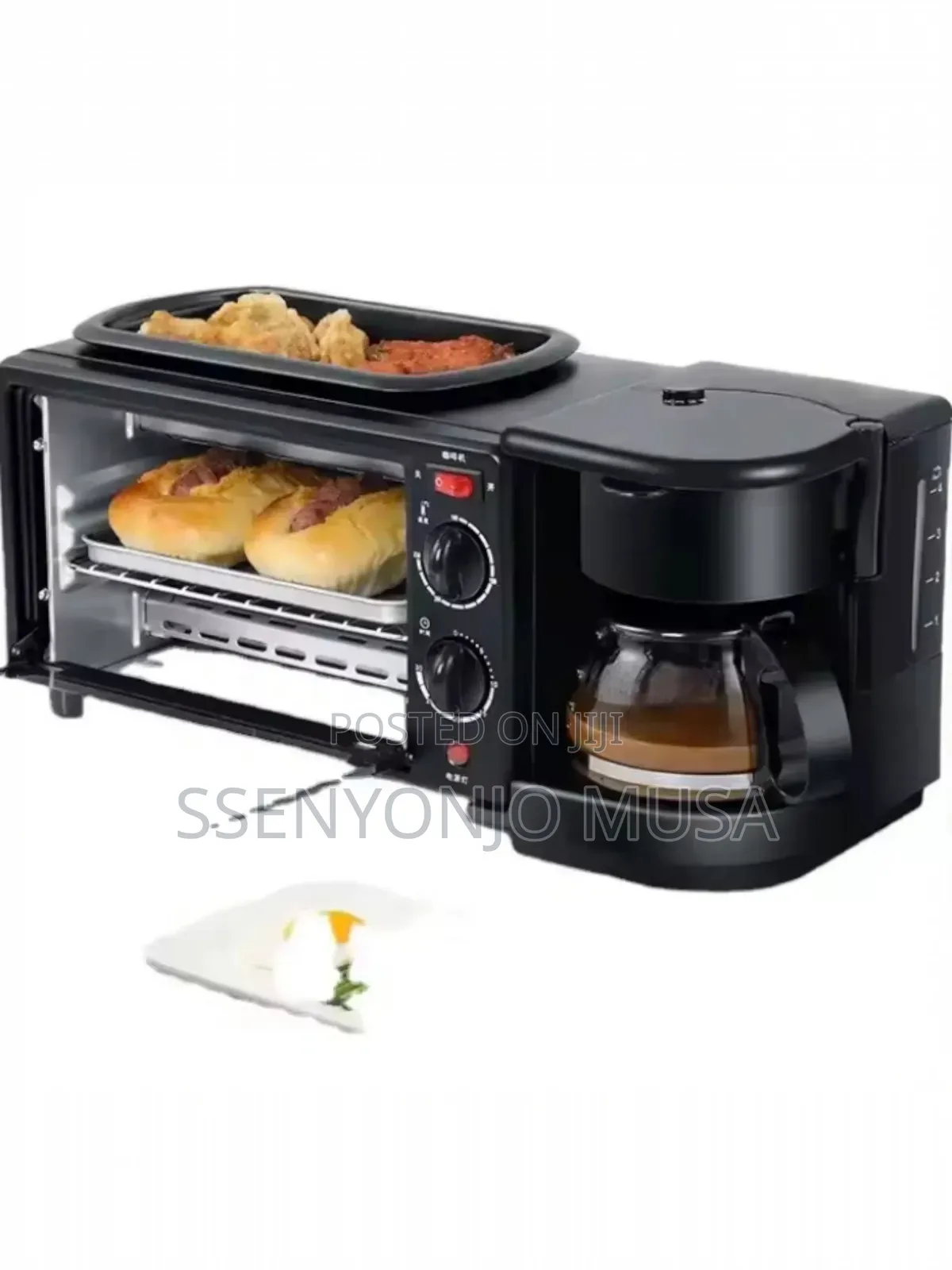 Hoffman 3-in-1 Breakfast Machine | Coffee Maker, Frying Pan.