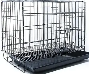 Black, Foldable Metal Pet Crate or Cage