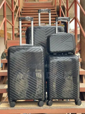4pcs Waterproof Rubber Plastic Travel Suitcases -multicolour