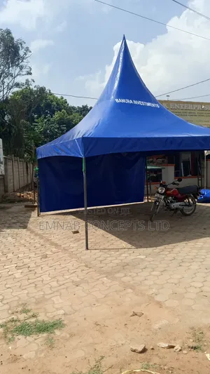 Fifty Seater Tent With One Side Cover in Blue Color