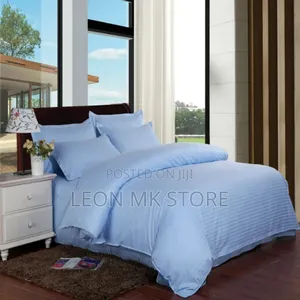 Cotton Blue Fabric Plain Duvets 4pcs