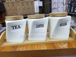 3-Piece Tea Coffee Sugar Ceramic Canister
