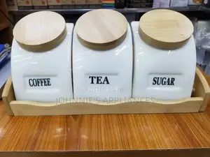 3-Piece Tea Coffee Sugar Ceramic Canister