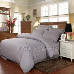 Plain Grey Cotton Bedcovers 4pcs