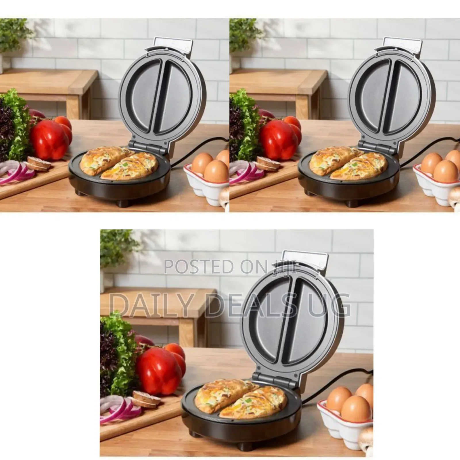 Professional Dual-Compartment Electric Omelet Maker - Multicolor