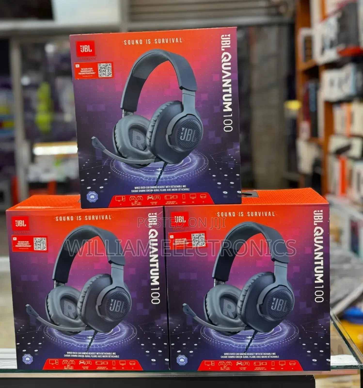 JBL Quantum 100 Wired Over Ear Gaming Headphones