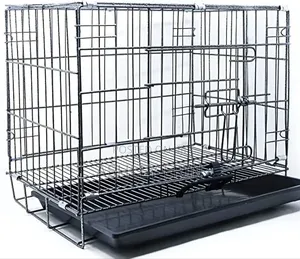Black, Foldable Metal Pet Crate or Cage.