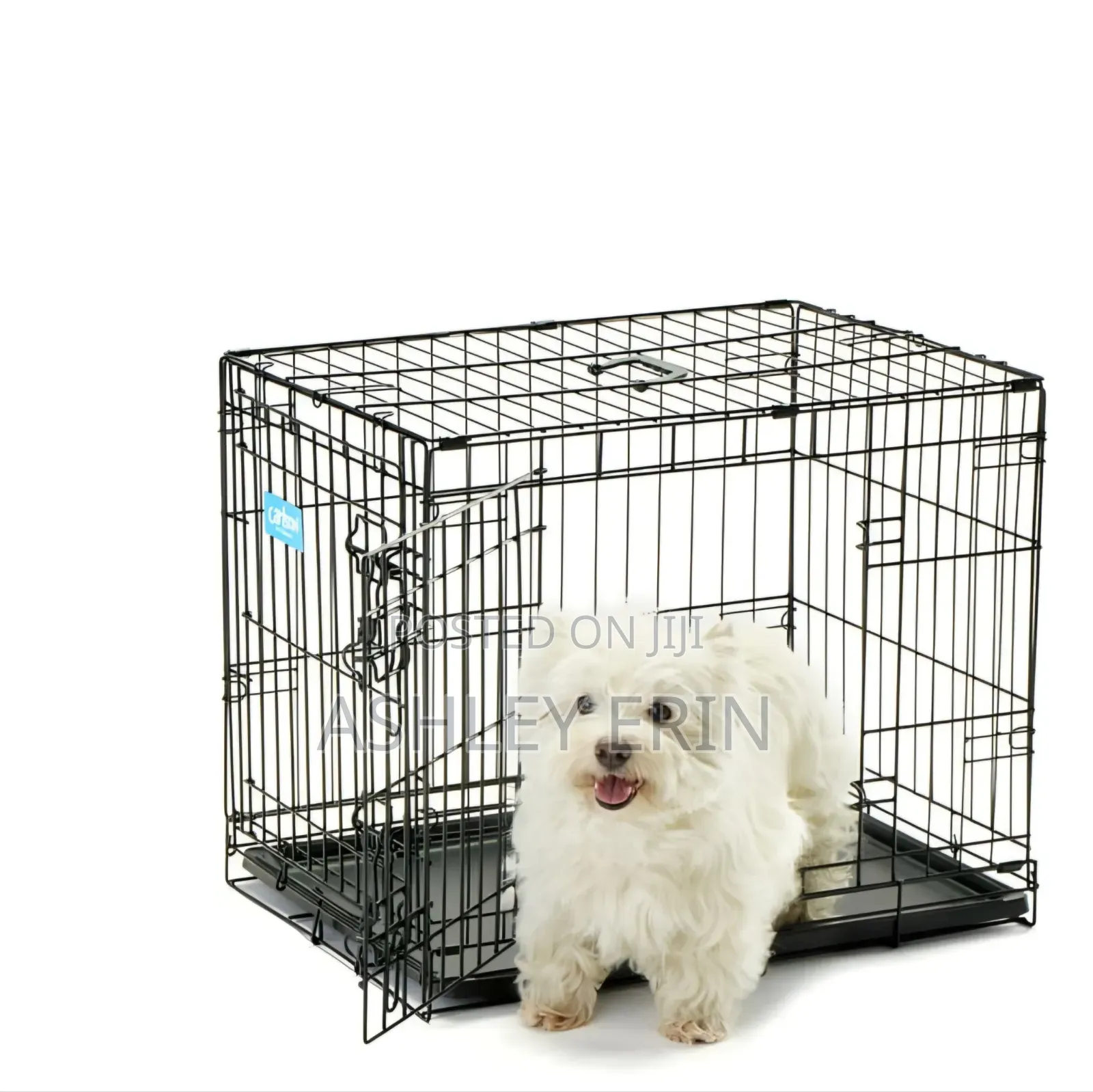 Black, Foldable Metal Pet Crate or Cage.