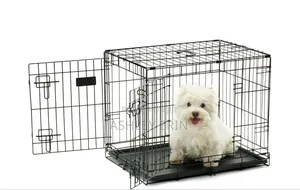 Black, Foldable Metal Pet Crate or Cage.