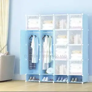 Four Column Plastic Closet Blue