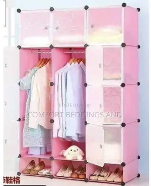Three Column Plastic Closet Pink