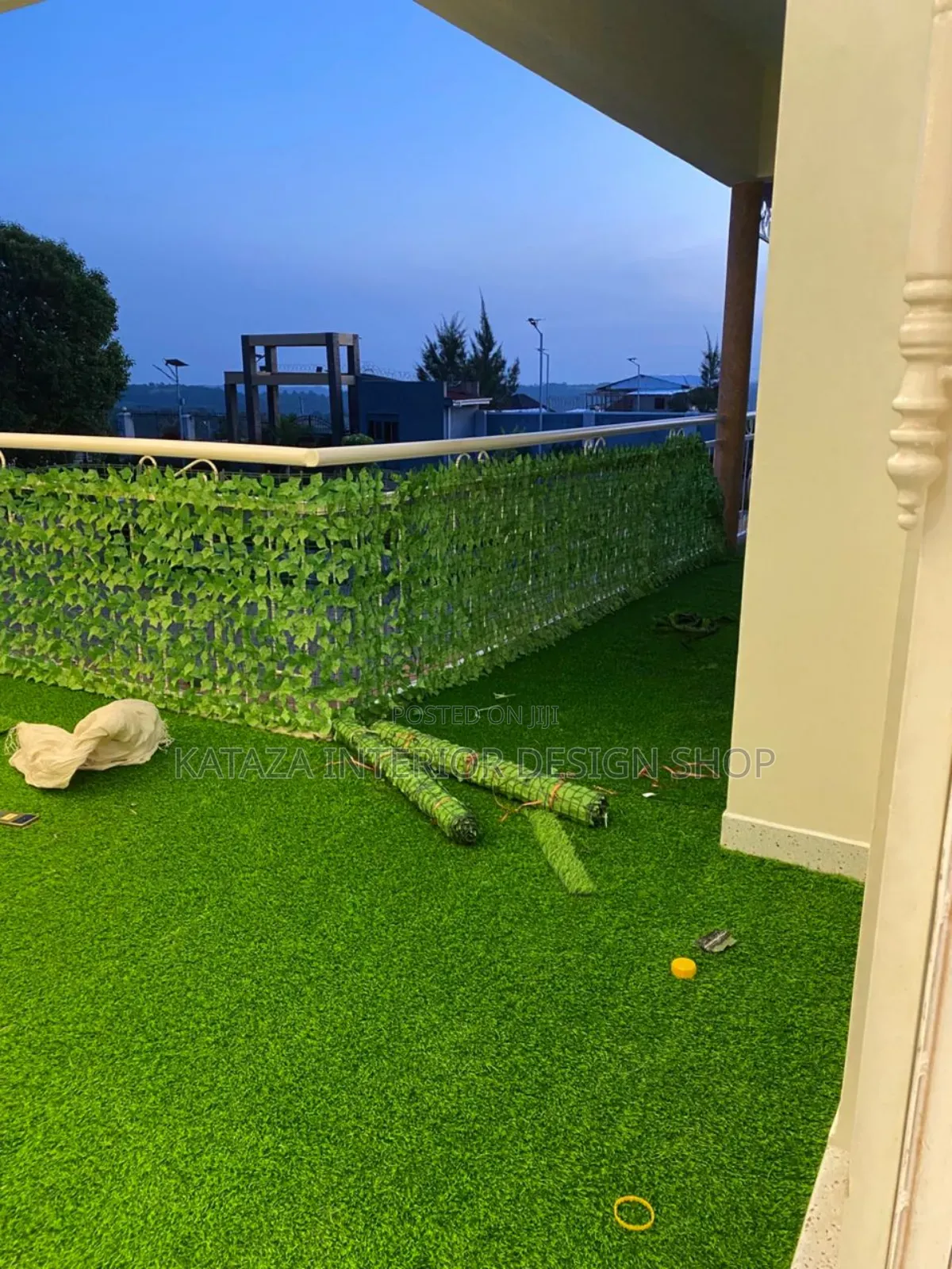 Balcony Flowers and Grass Carpet