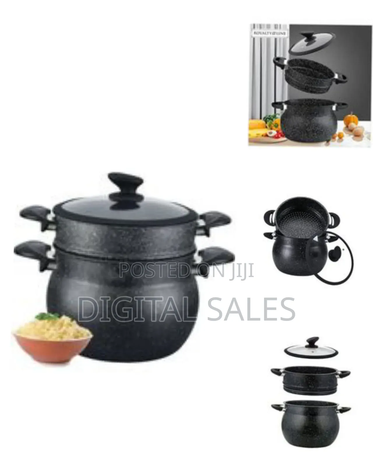 Stainless Steel Marble Coating Steamer Pot