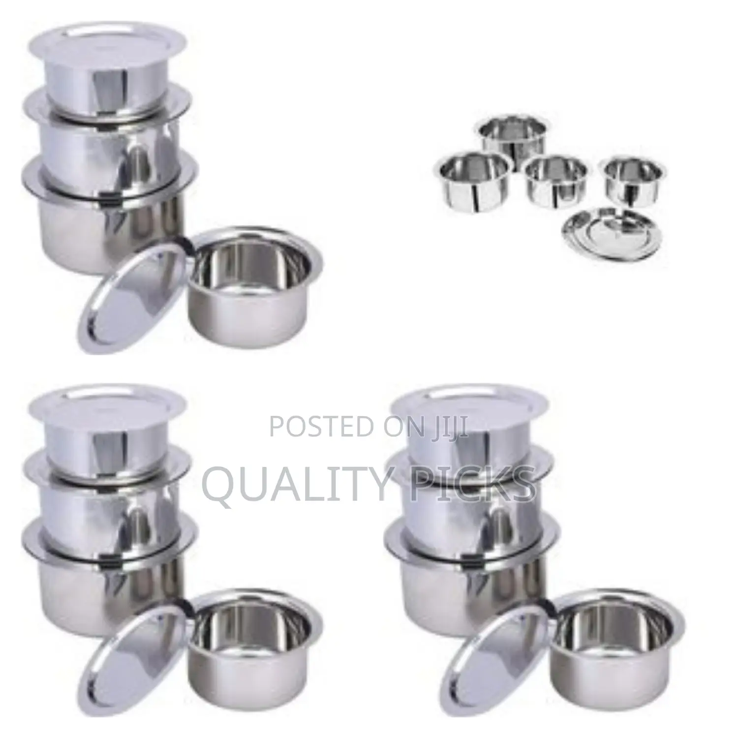 8 Pieces Stainless Steel Cookware Set Serving Dishes