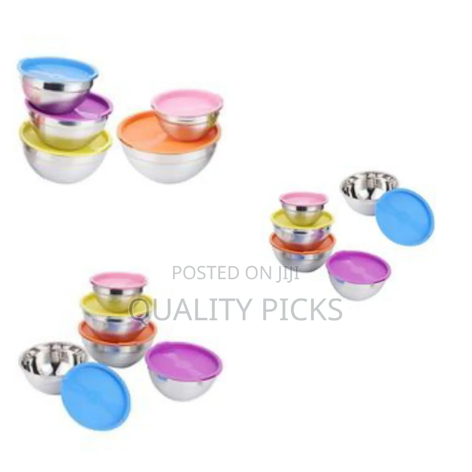 Set of Stainless Steel Mixing Bowls With Storage Lids