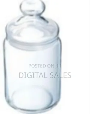 Elegant Glass Storage Jar With Matching Glass