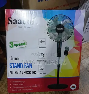 Saachi 16 Inch Stand Fan (Model Nl-Fn-1739sr-Bk).