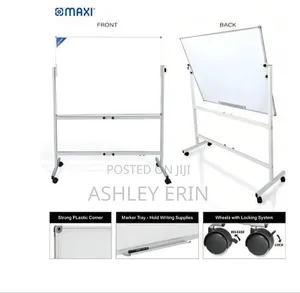 Double-Sided Magnetic Whiteboard With Adjustable Stand