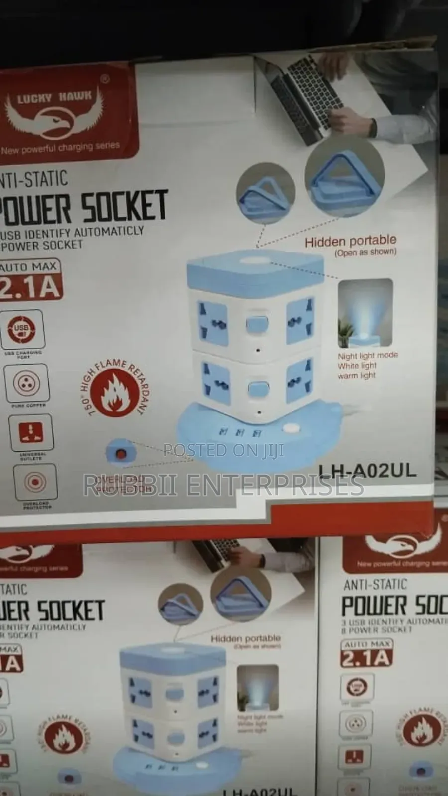 Portable Vertical Power Extension ~ 2 Vertical Socket
