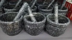 Black Granite Mortar and Pestle