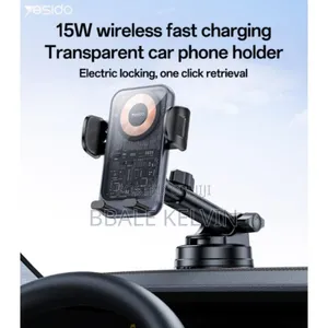 Yesido C307 Transparent Car Phone Holder With Wireless Charging