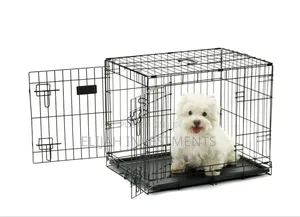 Black, Foldable Metal Pet Crate or Cage.