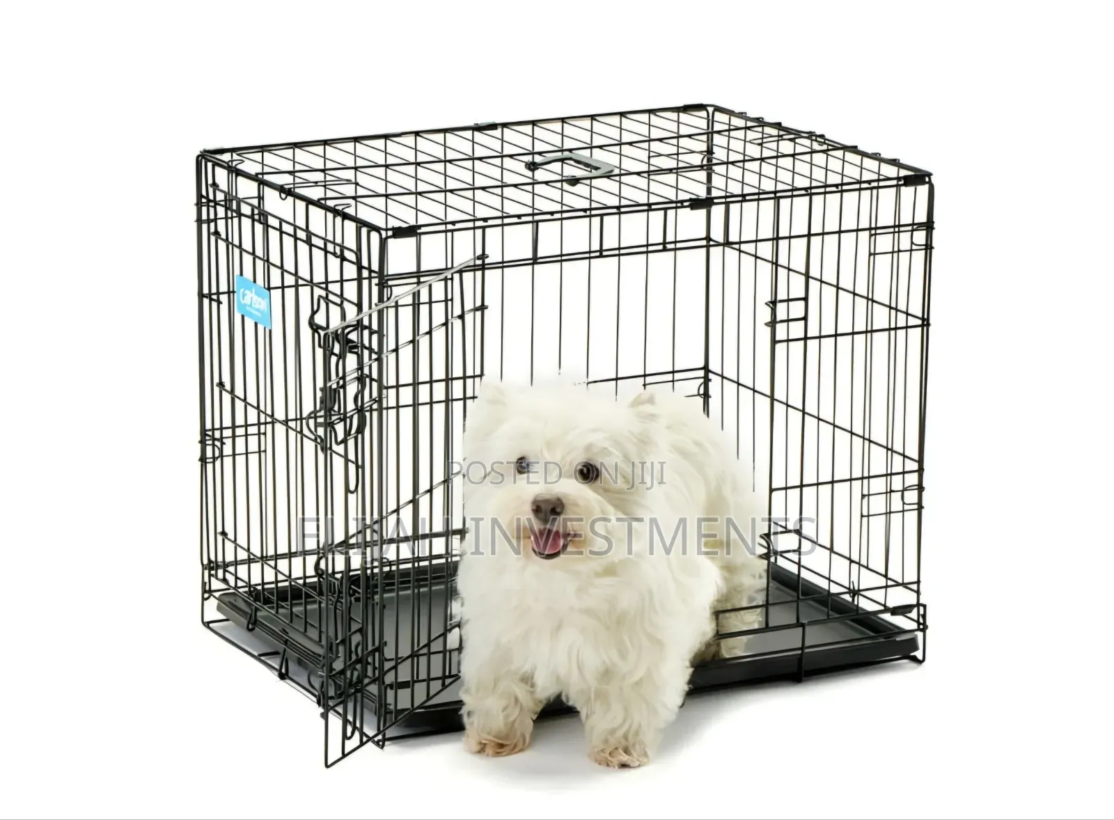 Black, Foldable Metal Pet Crate or Cage.