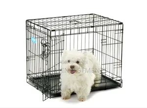 Black, Foldable Metal Pet Crate or Cage.