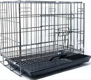 Black, Foldable Metal Pet Crate or Cage.