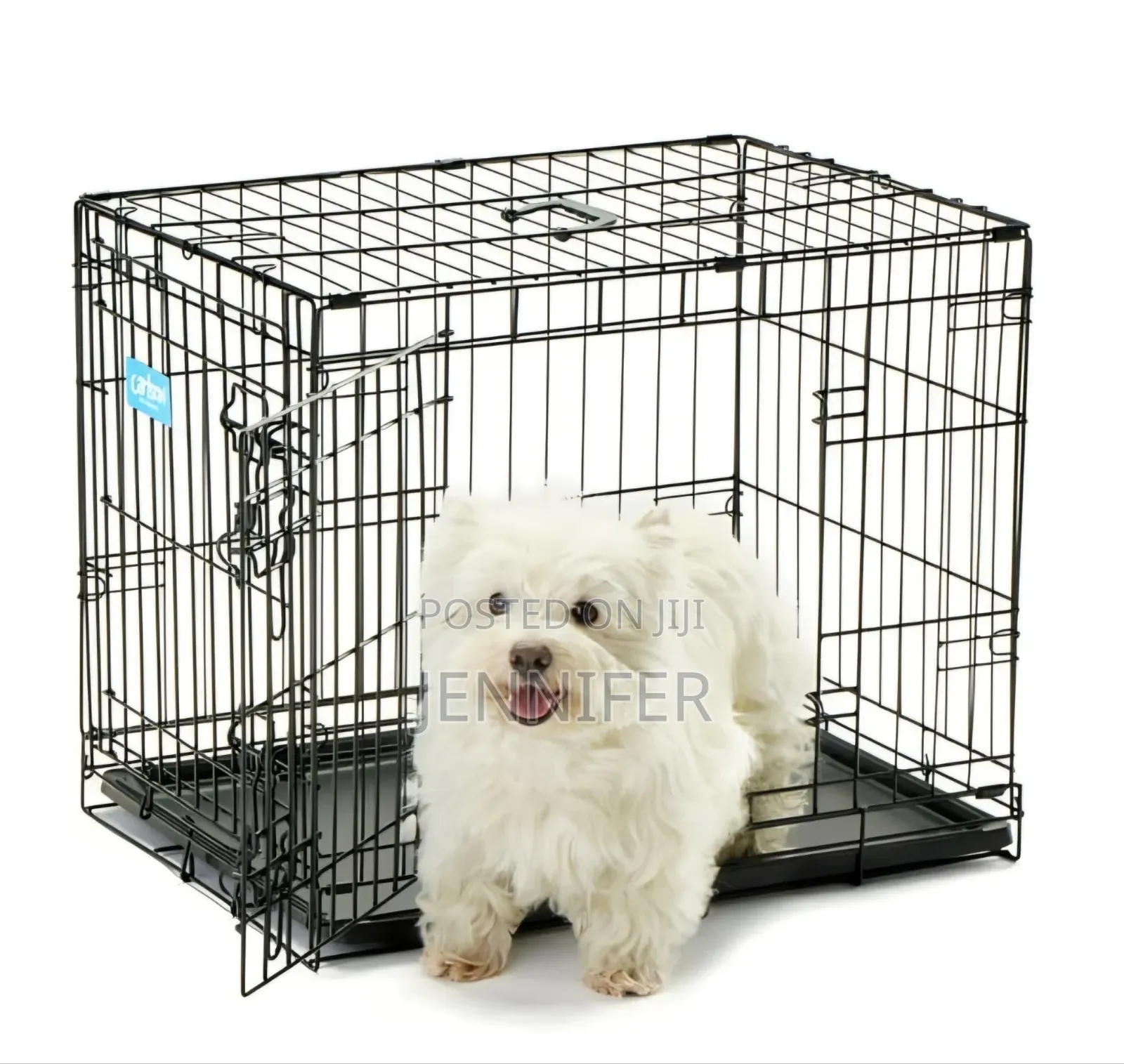 Black, Foldable Metal Pet Crate or Cage.