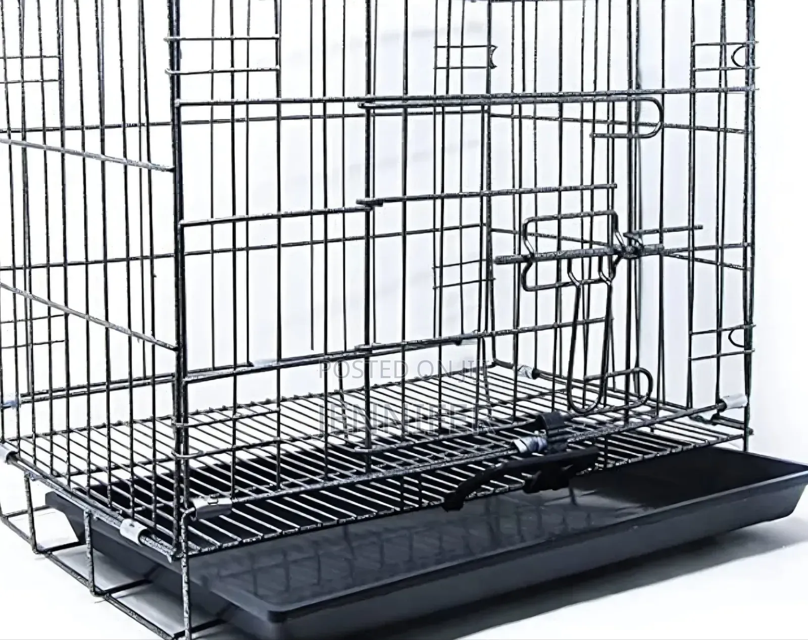 Black, Foldable Metal Pet Crate or Cage.
