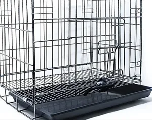 Black, Foldable Metal Pet Crate or Cage.