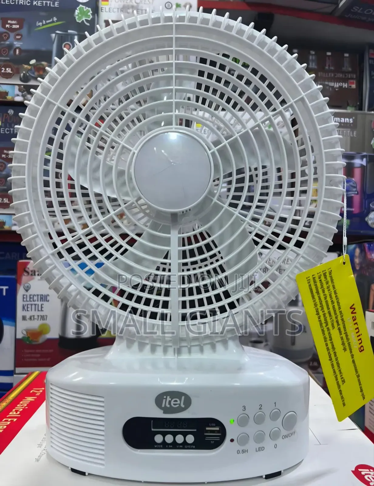 Itel 12" Musical Solar Rechargeable Fan.