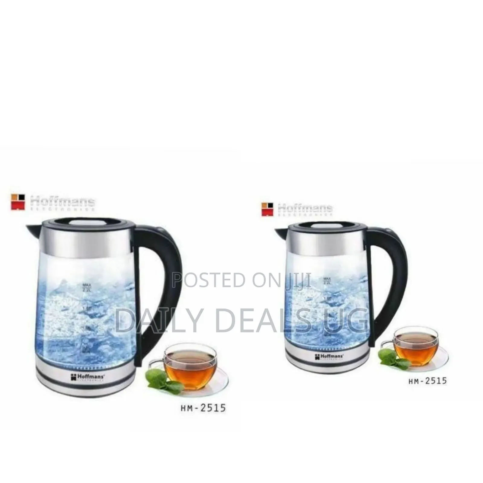 Hoffmans Glass Led Electric Kettle/ Percolator