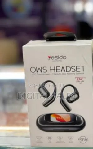 Yesido Ows Headset Wireless Earphones With Lcd Touchscreen (Model