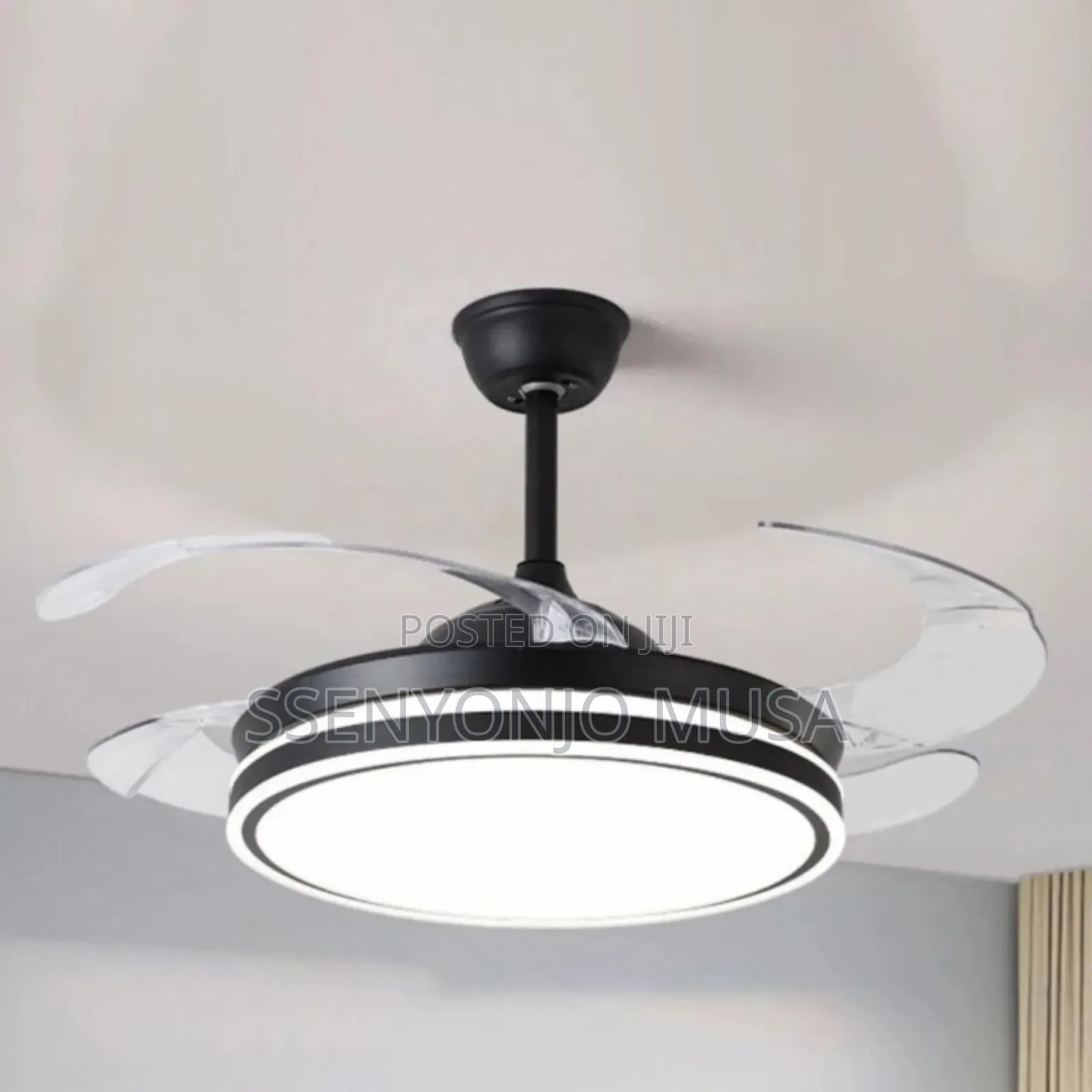 42-Inch Invisible Ceiling Fan With Led Light Remote Control