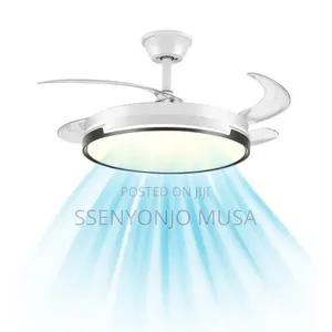 42-Inch Invisible Ceiling Fan With Led Light Remote Control