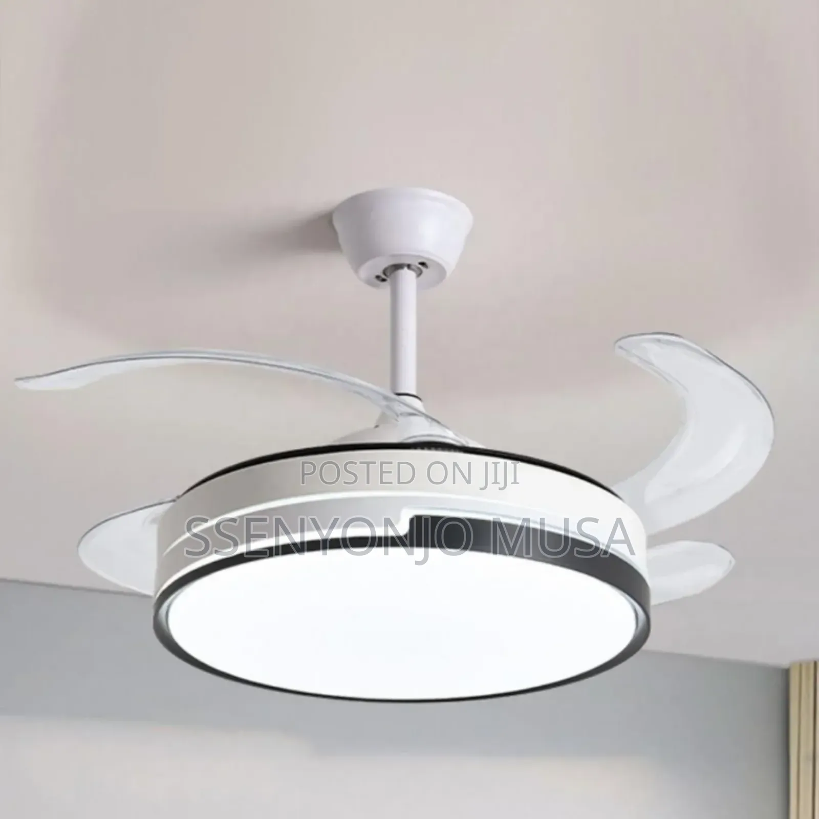 42-Inch Invisible Ceiling Fan With Led Light Remote Control