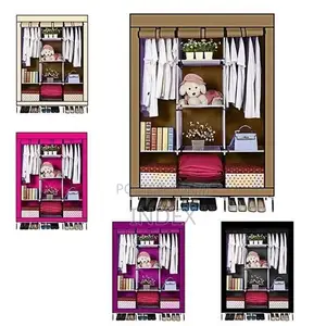 3 Column Cloth Frame Wardrobe
