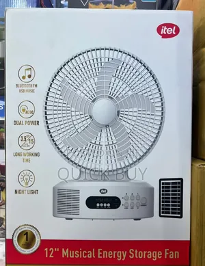 Itel 12" Musical Solar Rechargeable Fan.
