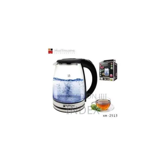 Hoffmans 2l Glass Electric Kettle With Led Blue Light