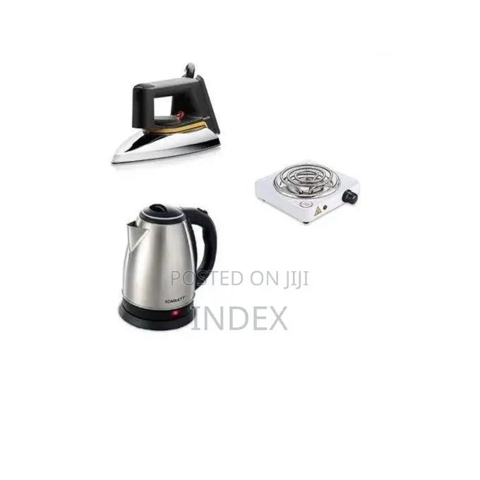 Electric Kettle 2l, Flat Iron Single Coil Hotplate