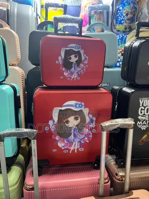 Set of Children's Hard-Shell Unicorn Suitcases.