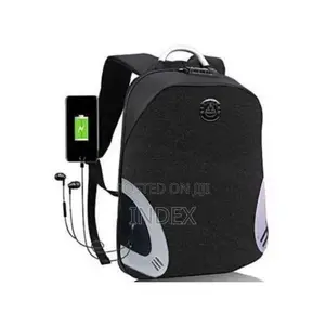 Sunpower Waterproof Laptop Bag With Usb Port - Black-Grey