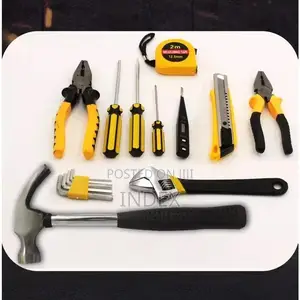 16 Piece Tool Set General Household Hand Kit With Plastic Toolbox