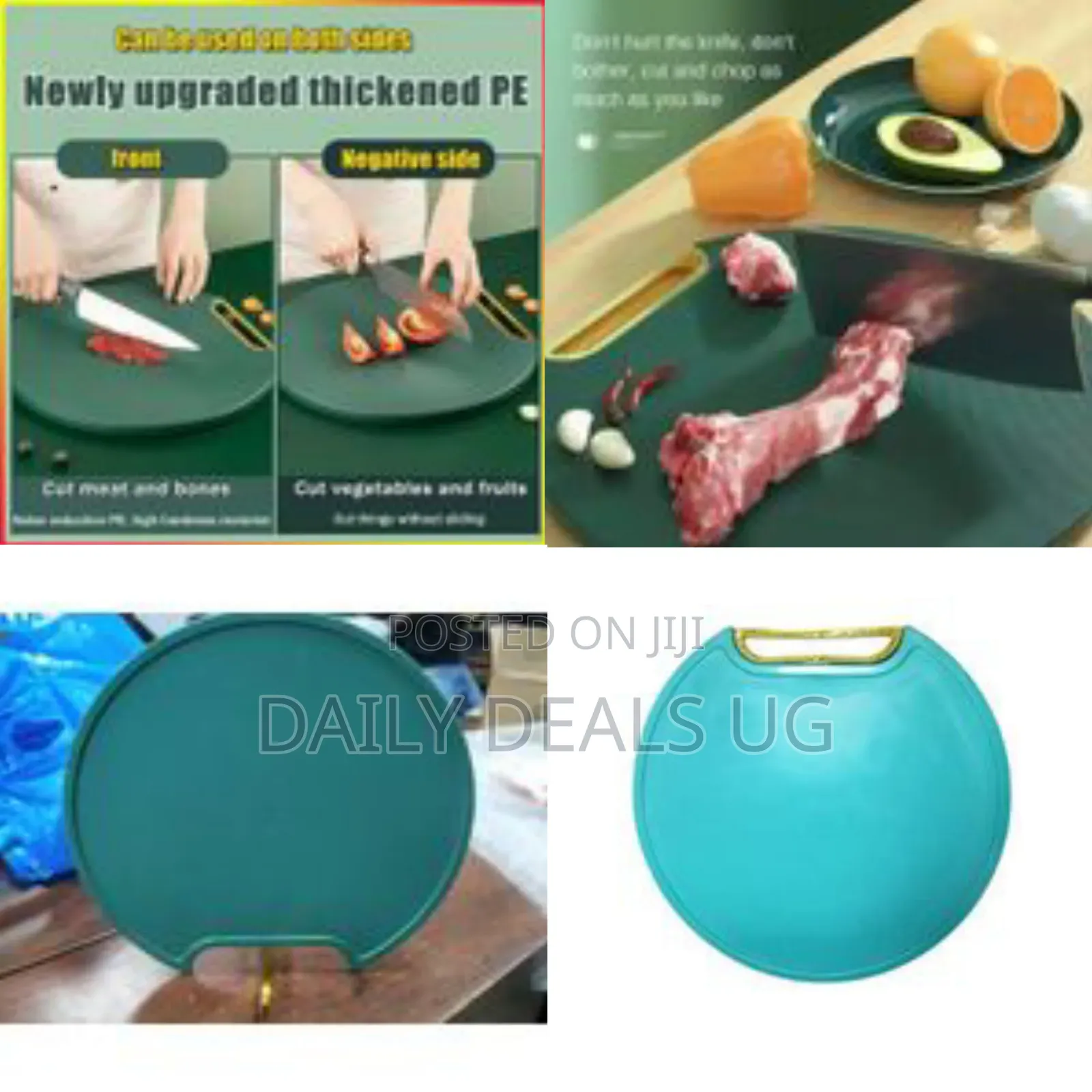 Double Sided Non-Slip Anti-Mold Chopping Board Round Kitchen