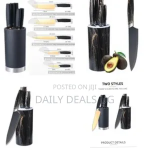 6pcs Kitchen Set Chef Knife Bread Knife Fruit Cylinder