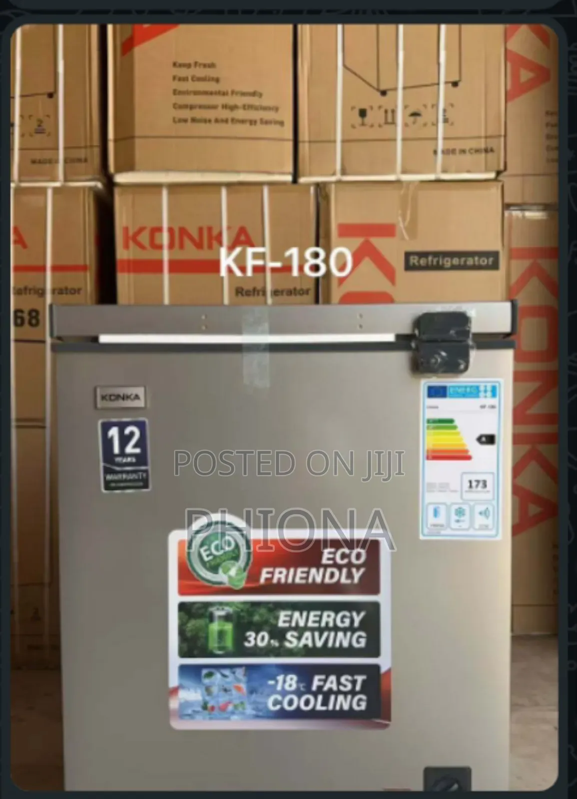 Grey Colored 180 Litre Chest Freezer