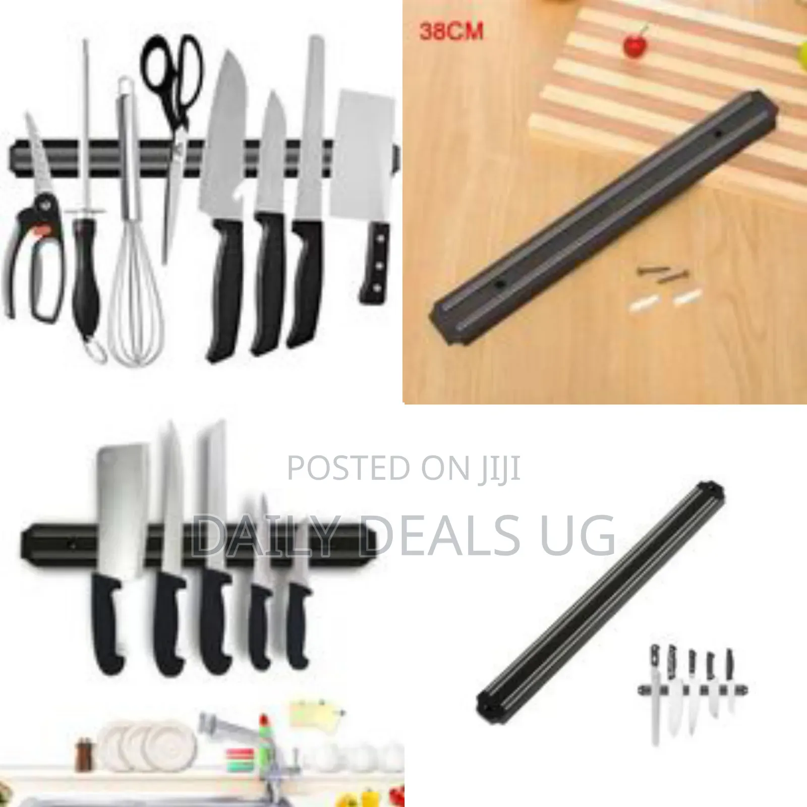 Wall Mount Professional Magnetic Knife Rack Holder Megnet - Black