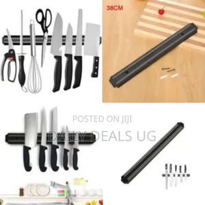 Wall Mount Professional Magnetic Knife Rack Holder Megnet - Black